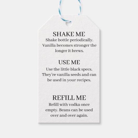 Vanille-extract fleslabel cadeaulabel (Voorkant)