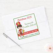 Vanille Extract kerstlabels, zelfgemaakte vanille Vierkante Sticker (Envelop)