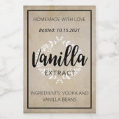 Vanille Extract Label VE001_01wn Wijn Etiket (Enkel label)