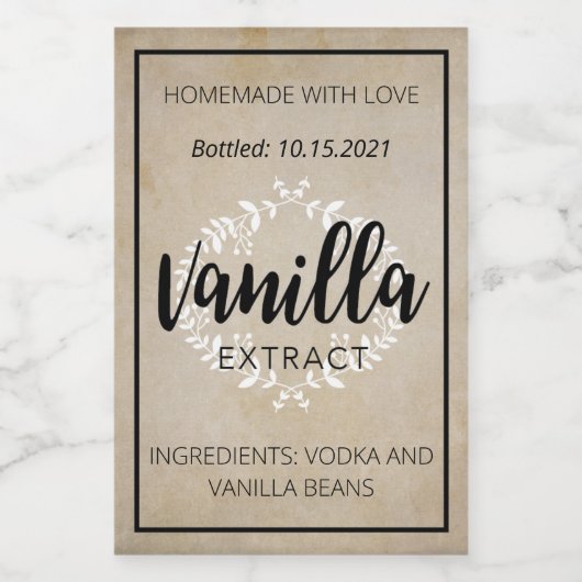 Vanille Extract Label VE001_01wn Wijn Etiket (Enkel label)