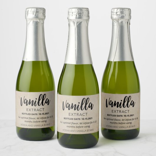  Vanille Extract Label VE001_04RT Sparkling Wijnetiket (Flessen)