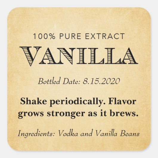  Vanille Extract Label VE005_04rdcust (Voorkant)