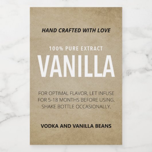  Vanille Extract Label VE006_1 Wijn Etiket (Enkel label)