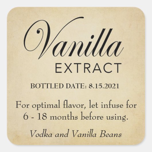  Vanille Extract Label VE007_03sqcus (Voorkant)