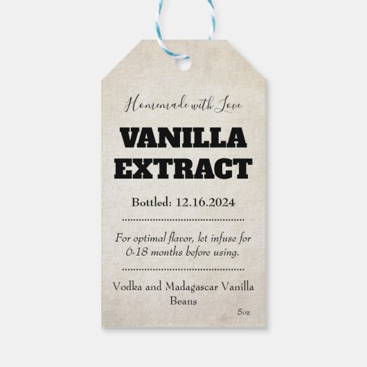 Vanille Extract Modern Label ASOv1trbk Cadeaulabel (Achterkant)