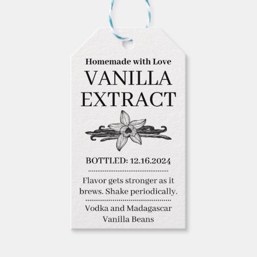 Vanille-extract modern label sticker V4 Cadeaulabel (Voorkant)