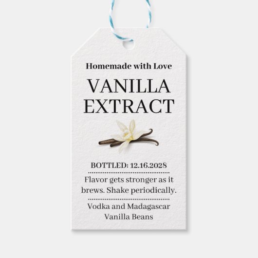 Vanille-extract modern label sticker VE101tag Cadeaulabel (Voorkant)