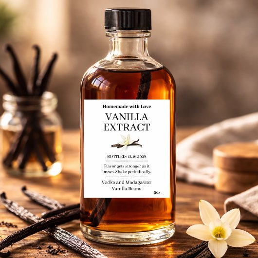 Vanille-extract modern label sticker VE101wn