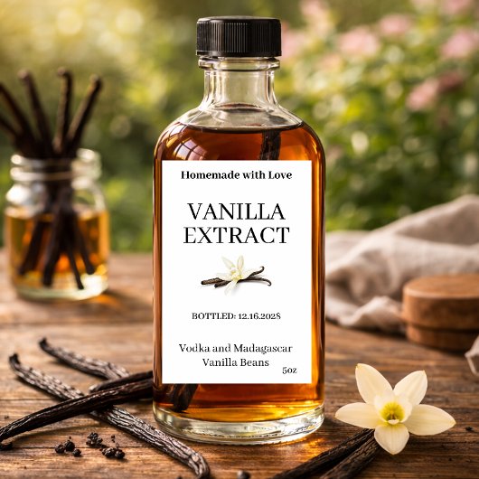 Vanille-extract modern label sticker VE102tr