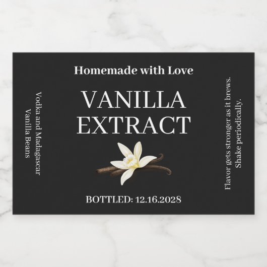 Vanille-extract modern label sticker ZVEG_101_01rt (Enkel label)