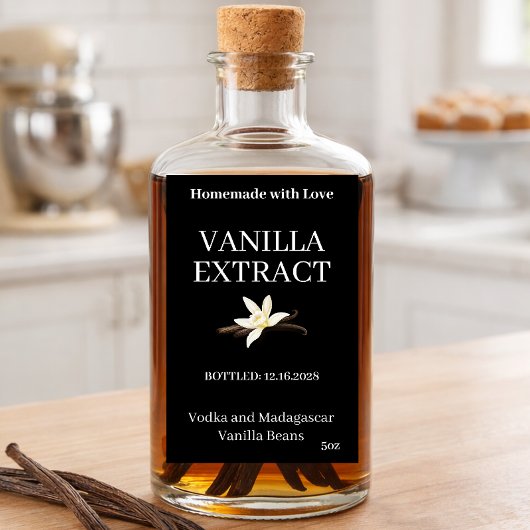 Vanille-extract moderne aangepaste label VE103tr Wijn Etiket