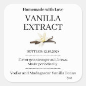 Vanille-extract moderne label sticker VE102sq (Voorkant)
