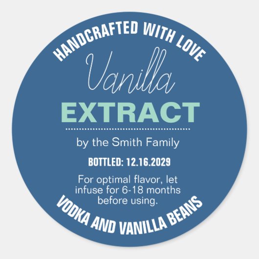 Vanille-extract moderne label sticker VLL1rt (Voorkant)
