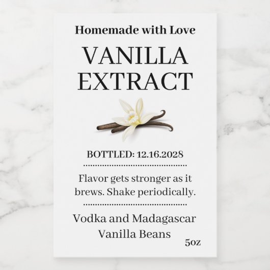 Vanille-extract moderne label sticker ZVEG_101_01 (Enkel label)