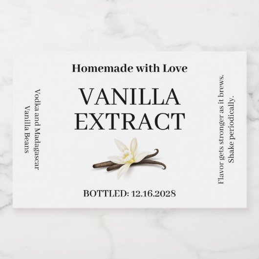 Vanille-extract moderne label sticker ZVEG_101_01r (Enkel label)