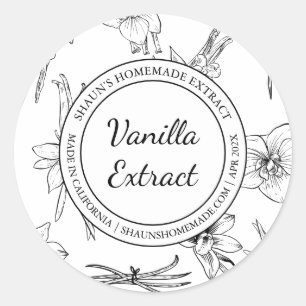 Vanille Extract Schets Modern label