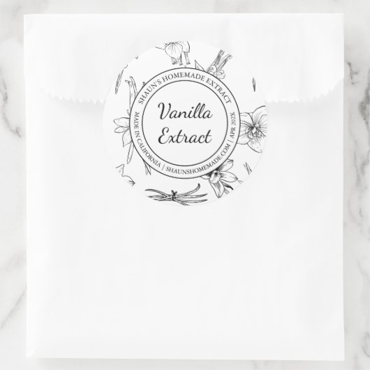 Vanille Extract Schets Modern label (Tas)