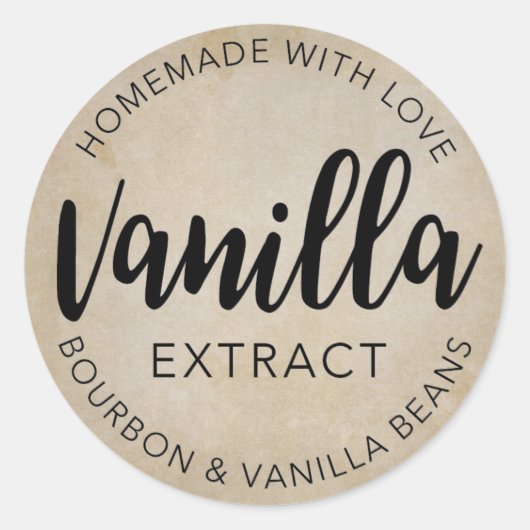 Vanille Extract VE001_04e Classic Ronde Sticker (Voorkant)