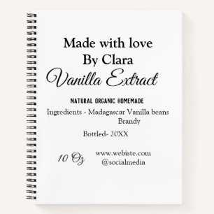Vanille-extract zelfgemaakt ingrediënten toevoegen notitieboek