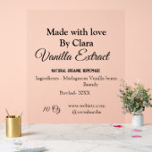 Vanille extract zelfgemaakte ingrediënten toevoege acryl bord (Huwelijk)