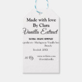 Vanille extract zelfgemaakte ingrediënten toevoege cadeaulabel (Voorkant)