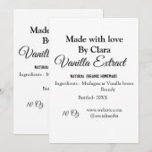 Vanille extract zelfgemaakte ingrediënten toevoege feestdagenkaart (Voorkant / Achterkant)