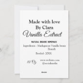 Vanille extract zelfgemaakte ingrediënten toevoege feestdagenkaart (Achterkant)