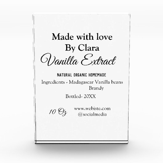 Vanille extract zelfgemaakte ingrediënten toevoege fotoblokken (Voorkant)