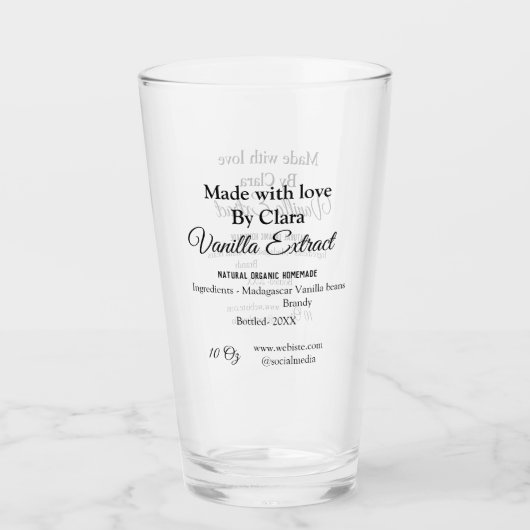 Vanille extract zelfgemaakte ingrediënten toevoege glas (Voorkant)