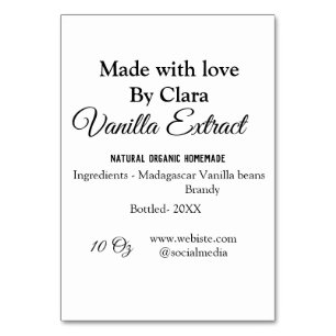 Vanille extract zelfgemaakte ingrediënten toevoege kaart