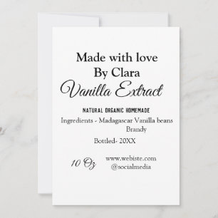Vanille extract zelfgemaakte ingrediënten toevoege kaart