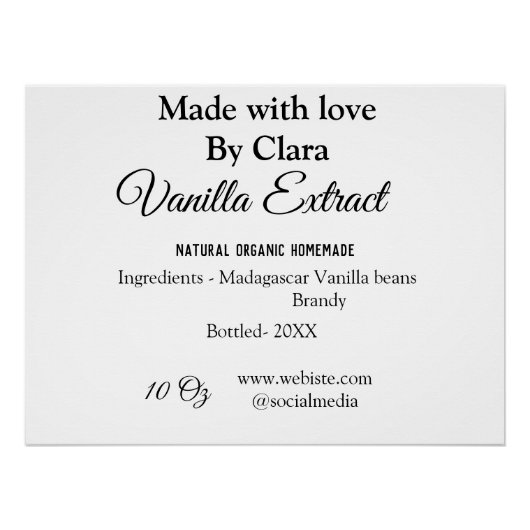 Vanille extract zelfgemaakte ingrediënten toevoege perfect poster (Voorkant)