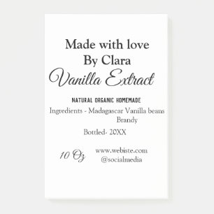 Vanille extract zelfgemaakte ingrediënten toevoege post-it® notes