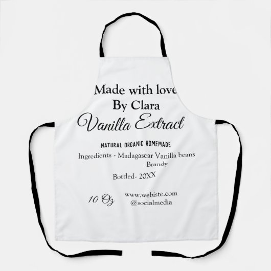 Vanille extract zelfgemaakte ingrediënten toevoege schort (Voorkant)