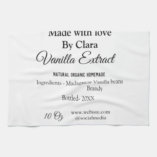 Vanille extract zelfgemaakte ingrediënten toevoege theedoek (Horizontaal)