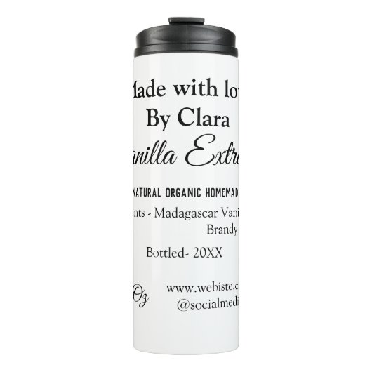 Vanille extract zelfgemaakte ingrediënten toevoege thermosbeker (Voorkant)