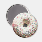 Vanille Frosted Sprinkled Donut Fun Food Magnet (Voorkant / Achterkant)