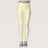 Vanille Geel Wit Kleuren Moderne Sjabloon Leggings (Voorkant)