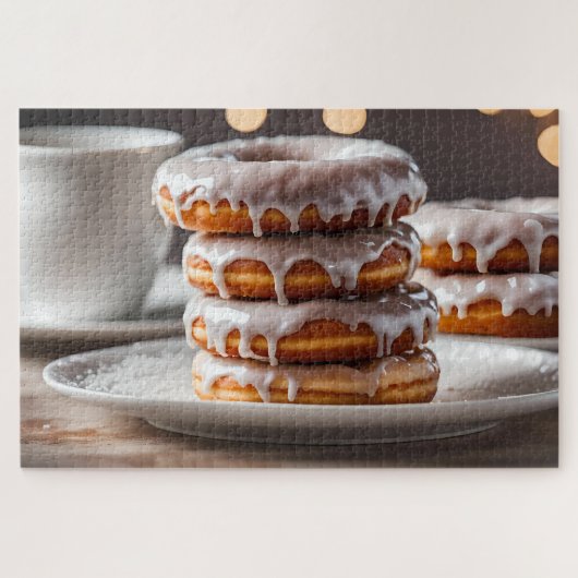 Vanille geglazuurde donuts legpuzzel (Horizontaal)