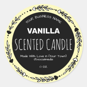 Vanille geurende productetiketten ronde sticker