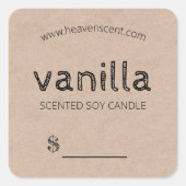 Vanille geurende sojakaars sojasmeltprijs Label (Voorkant)