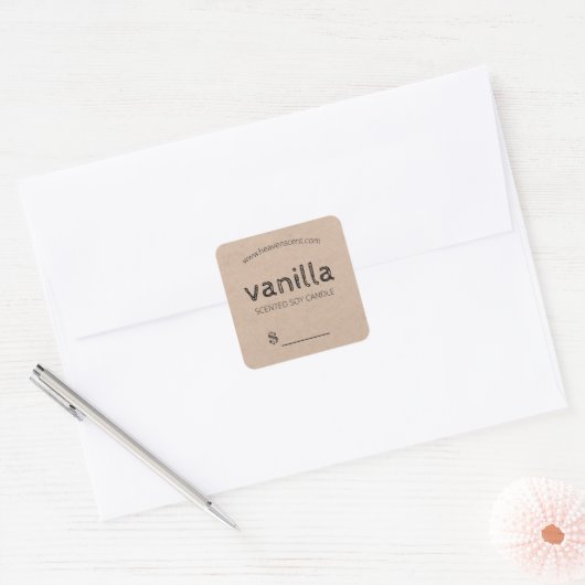 Vanille geurende sojakaars sojasmeltprijs Label (Envelop)