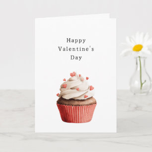 Vanille glazuur harten chocolade cupcakes kaart