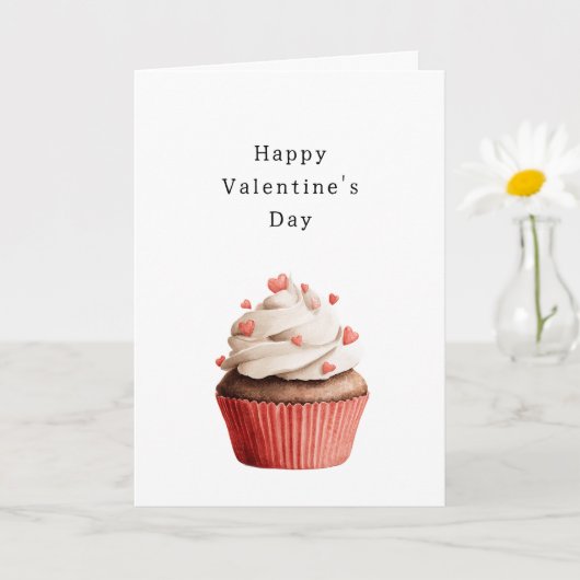 Vanille glazuur harten chocolade cupcakes kaart (Kleine Plant)