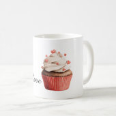 Vanille glazuur harten chocolade cupcakes koffiemok (Voorkant rechts)