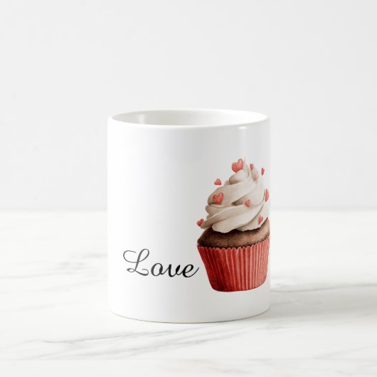 Vanille glazuur harten chocolade cupcakes koffiemok (Center)