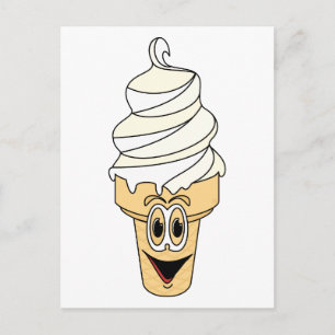 Vanille Ice Cream Cone Cartoon Briefkaart
