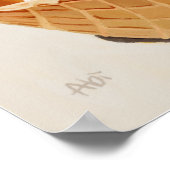 Vanille Ice Cream in Waffle Cone Bowl Art Print (Hoek)