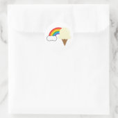 Vanille ijs en regenboog ronde sticker (Tas)
