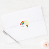Vanille ijs en regenboog ronde sticker (Envelop)